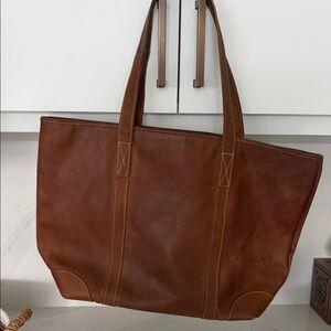 Classic Brown Leather Tote Bag